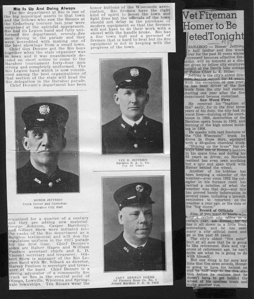 Historical Baraboo Fire Department archive photograph.