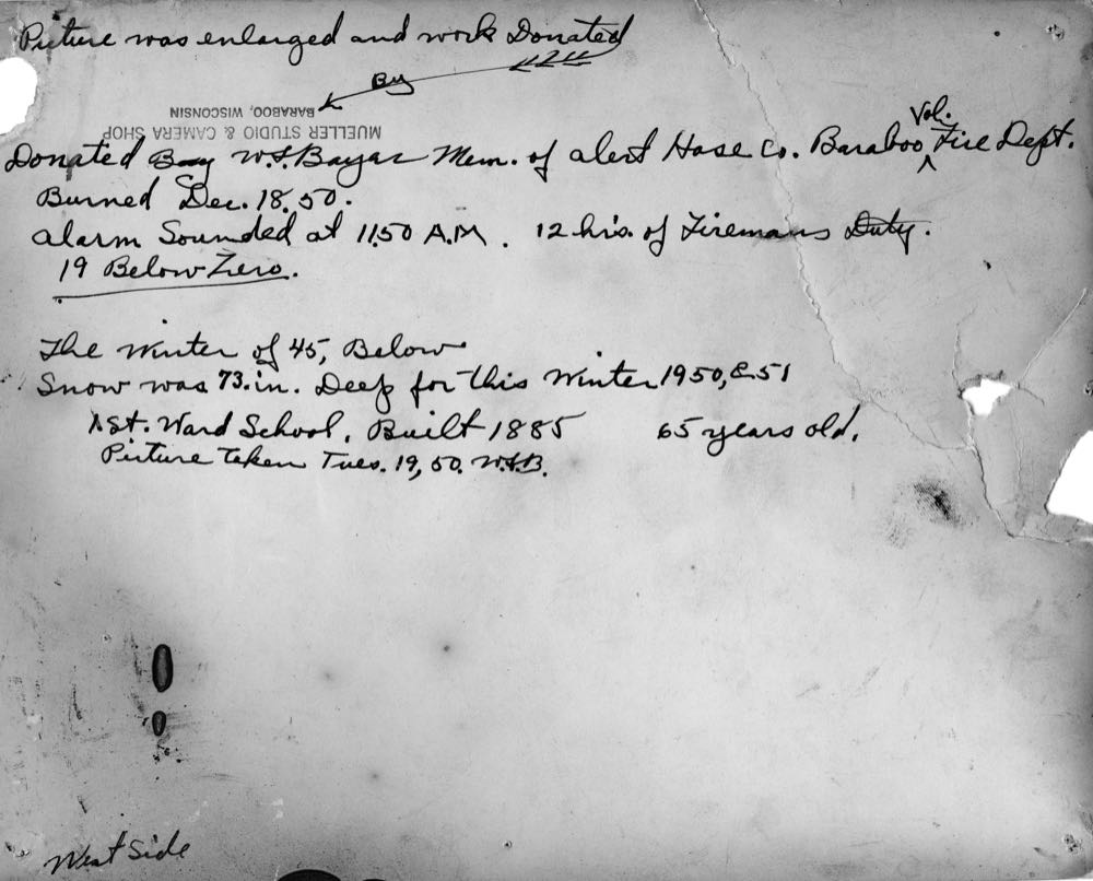 Historical Baraboo Fire Department archive photograph.