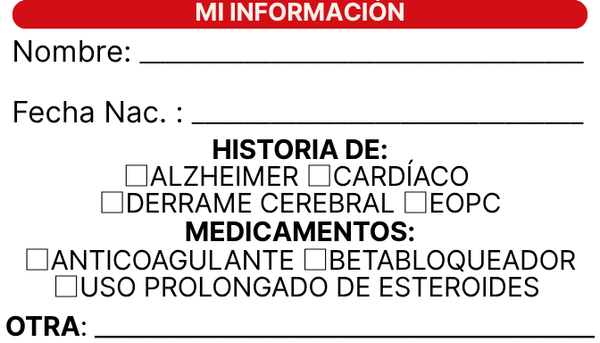 Vista previa de la tarjeta de bolsillo EMS en español — front panel